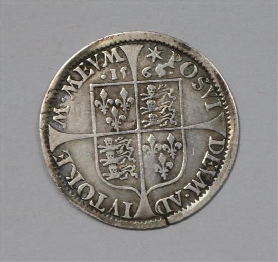 A Queen Elizabeth I silver shilling 1566.